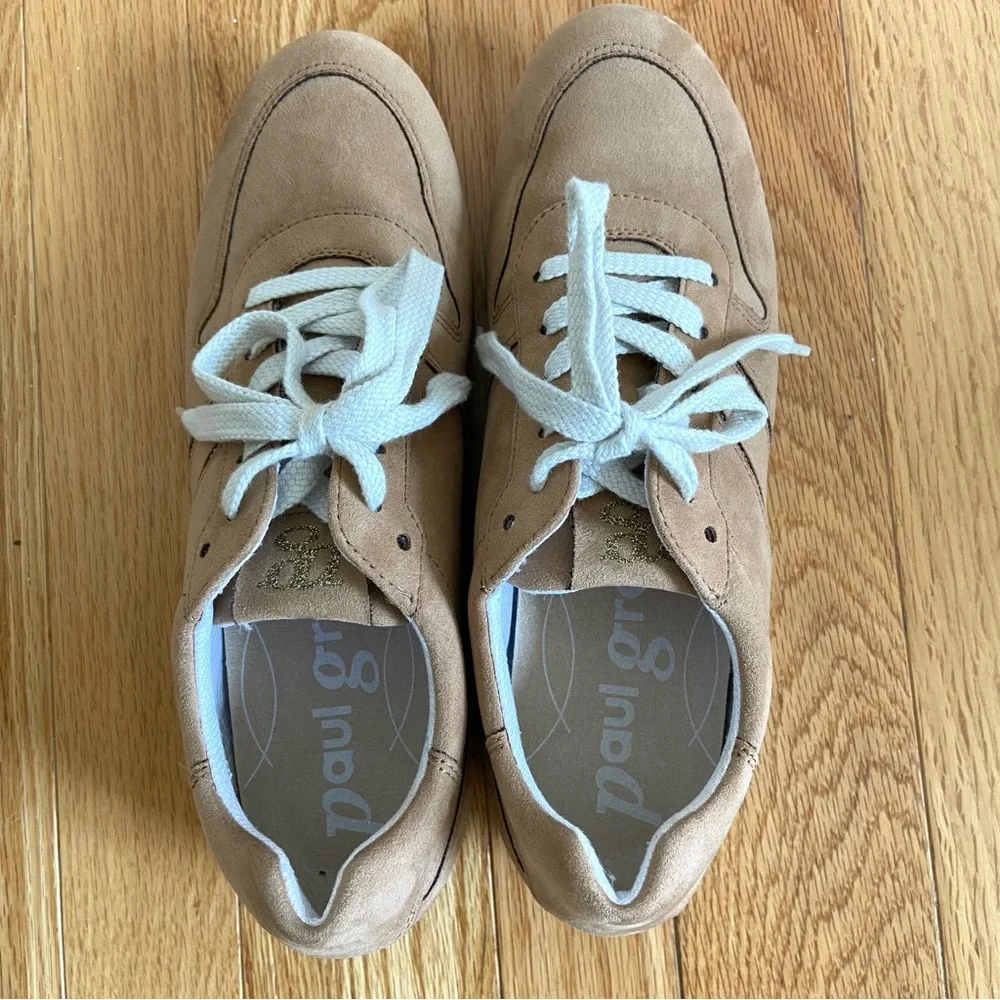 PAUL GREEN TANNER SNEAKER US 8.5 REAL SUEDE RHINESTONE DESIGNER ATHLEISURE